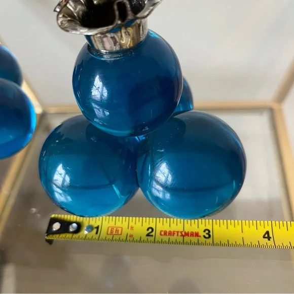 Pair of Retro Vintage Blue Lucite Grape Candle Holders - Picture 13 of 15